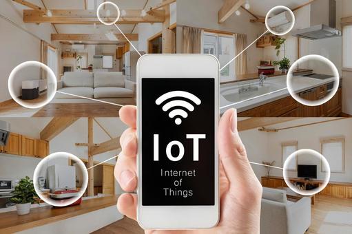 Image of IoT operating electrical appliances, iot, স্মার্টফোনের, নেটওয়ার্ক, JPG