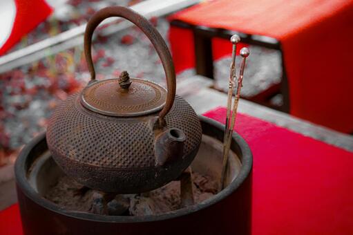 南部鉄器の茶道具 レトロ,アンティーク,懐かしいの写真素材