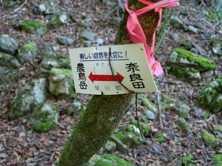 大門沢登山道 道標 大門沢登山道 道標の写真