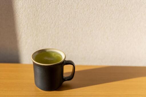 Sunset light and shadow and green tea, JPG Sunset light and shadow and green tea, JPG