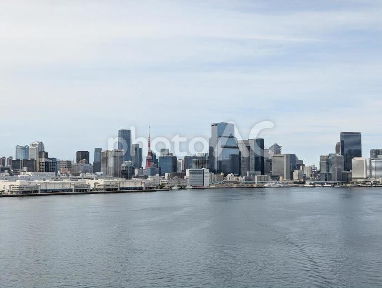 東京湾　ビル群　東京タワー 東京タワー,東京湾,ビル群の写真素材