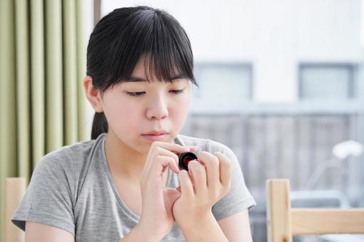 日本女生初中學生塗指甲油, JPG 日本女生初中學生塗指甲油, 美甲, 油漆, 女孩, JPG