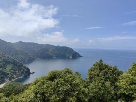 空の絶景：三方五湖レインボーライン 三方五湖,レインボーライン,福井県の写真素材