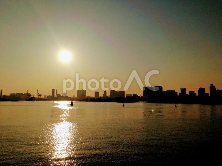 お台場の夕暮れ お台場,日暮れ,夕暮れの写真素材