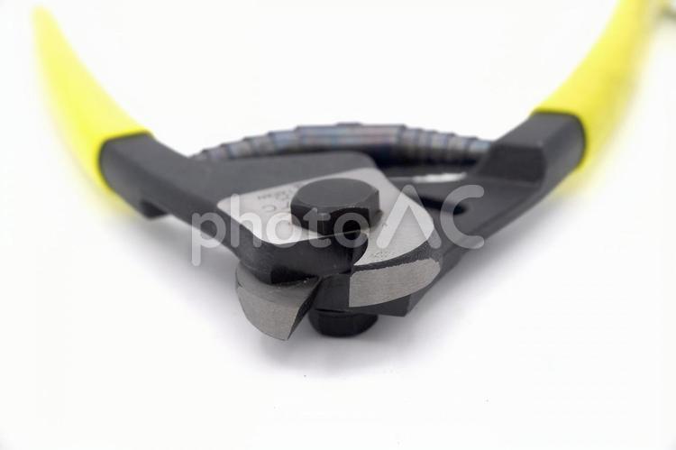 ワイヤーカッターの刃の部分 ワイヤーカッター,工具,ワイヤーの写真素材