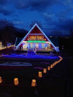 サンタランド　イルミネーション イルミネーション,サンタランド,広尾町の写真素材