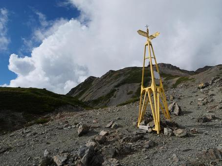 大門沢下降点 大門沢下降点 大門沢下降点,白根三山,北岳の写真素材