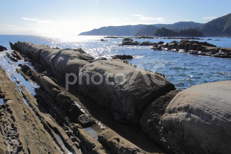 高知県竜串海岸　奇岩のある風景 奇岩,岩,竜串の写真素材