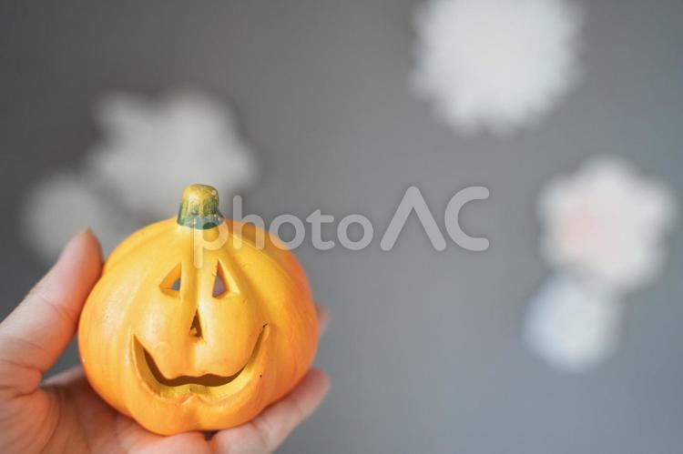 ハロウィンの文字入れ背景素材 ハロウィン,秋,かぼちゃの写真素材