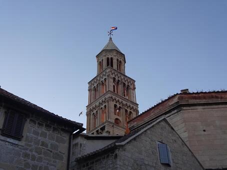 クロアチア　尖塔 クロアチア,スプリト,塔の写真素材