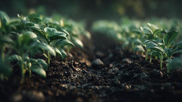 An emerald green sapling emerging from the soil, seedling, sprout, plant, JPG