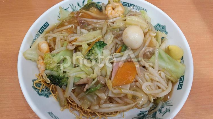 五目かたやきそば 五目かたやきそば,焼きそば,あんかけの写真素材