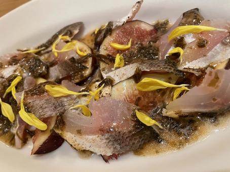 魚のカルパッチョ 料理,パスタ,イタリアンの写真素材
