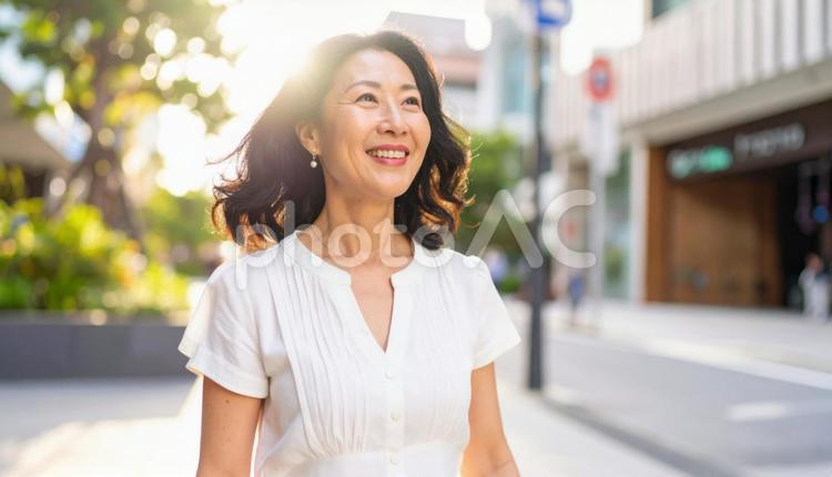 50代　60代　女性 美魔女,大人女子,女性の写真素材