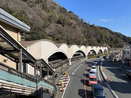 箱根 箱根 箱根,箱根駅伝,カラフルな車の写真素材