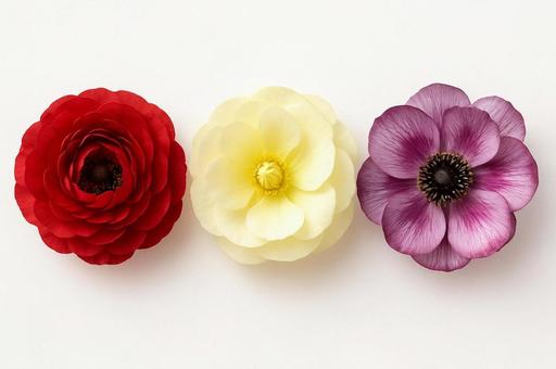 花 3個並び 花 3個並びの写真