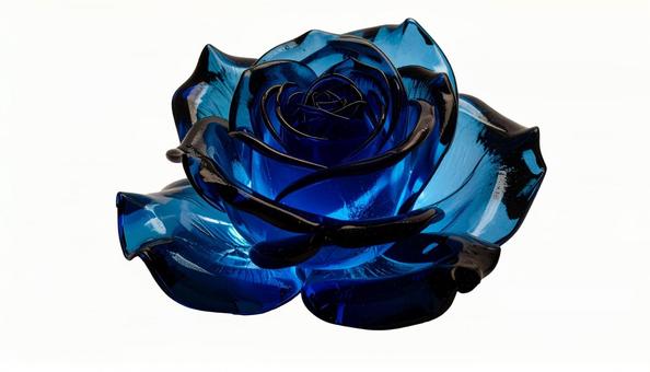 青いガラスの薔薇(背景透過) 青いガラスの薔薇(背景透過)の写真