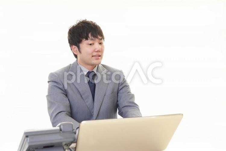 困惑した表情のビジネスマン 男性,ビジネスマン,男の写真素材