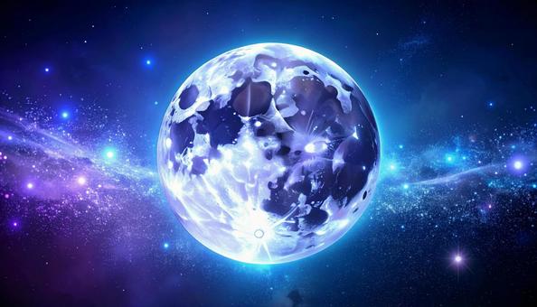 宇宙に輝く幻想的な月の写真