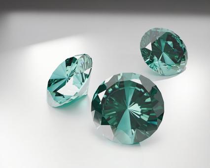 輝くエメラルドの白背景3Dレンダリング 輝くエメラルドの白背景3Dレンダリング 宝石,ブリリアントカット,カットの写真素材