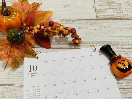 10月カレンダー ハロウィン 10月カレンダー ハロウィン 10月,カレンダー,秋の写真素材