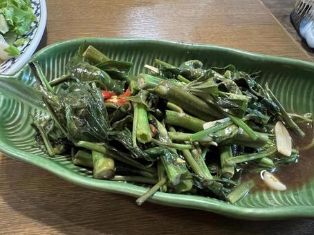 美味しそうな空芯菜炒め・タイ料理 美味しそうな空芯菜炒め・タイ料理 タイ料理,空芯菜,炒めの写真素材