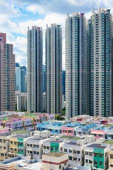 香港・超高層住宅群(奥運駅周辺) 香港・超高層住宅群(奥運駅周辺) 香港,都市,高層の写真素材