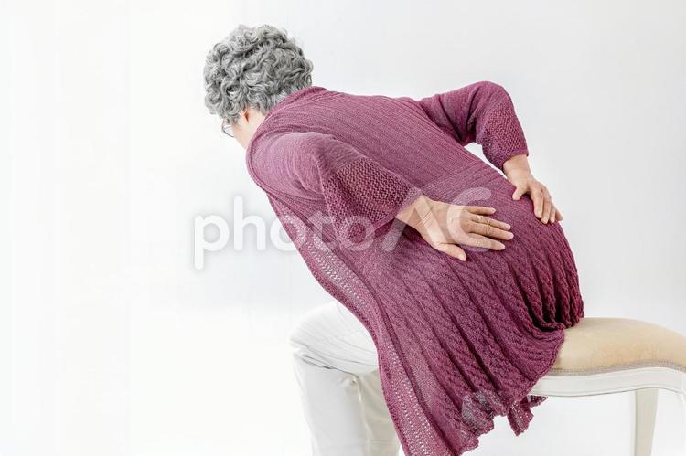 腰痛の高齢者女性 高齢者,腰痛,ヘルニアの写真素材