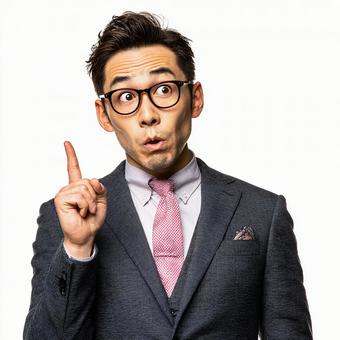 自信に満ちた表情で未来を指し示す男性 自信に満ちた表情で未来を指し示す男性の写真