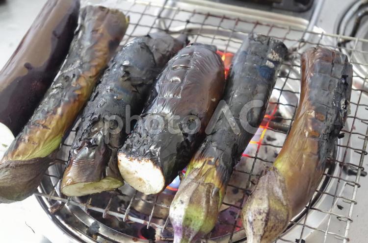 ナスの網焼き　焼きナス 焼きナス,ナス,網焼きの写真素材