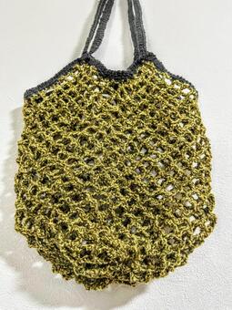 編み物　ネットバッグ　かぎ針ハンドメイド 編み物,バッグ,かぎ針編みの写真素材