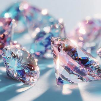 眩い輝きと影：魅惑的なダイヤモンドの光景の写真