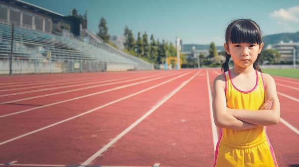 陸上競技を楽しむ少女11 陸上競技を楽しむ少女11の写真