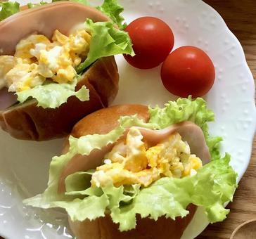 Photo, roll bread sand, bread roll sandwich, rolls, 
