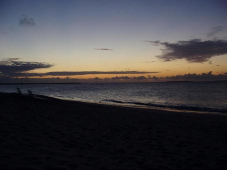 海と夕暮れ 海,夕焼け,夜の写真素材