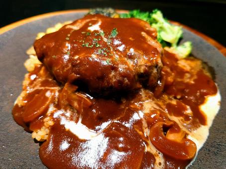 デミグラスハンバーグプレート デミグラスハンバーグプレートの写真