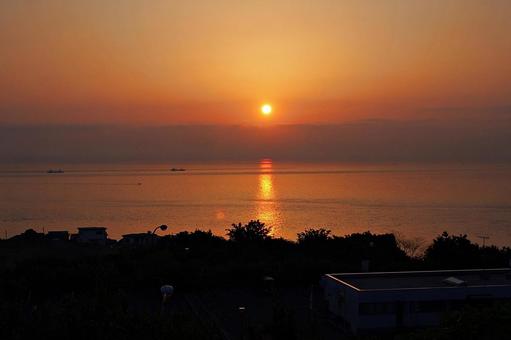 大阪湾の朝焼け 大阪湾の朝焼けの写真