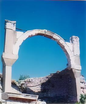 トルコ・エフェス遺跡の円形闘技場遺跡 トルコ,遺跡,エフェスの写真素材