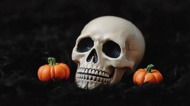 ハロウィン 骸骨,ガイコツ,髑髏の写真素材