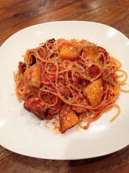 さつま芋のトマトパスタ さつま芋のトマトパスタの写真