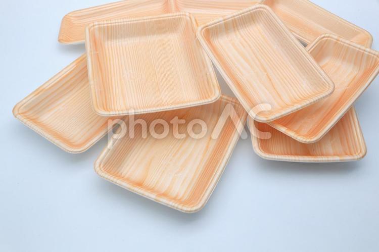 発泡スチロールトレイ（木目） 発泡スチロール,発泡プラスチック,ポリスチレンの写真素材