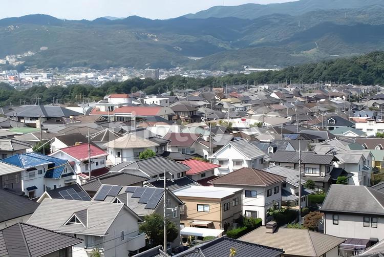【風景写真】家並みの風景 家並み,街並み,町並みの写真素材