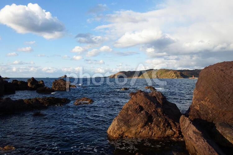 秋の男鹿の海４ 男鹿半島,日本の渚・百選,日本の奇岩百景の写真素材