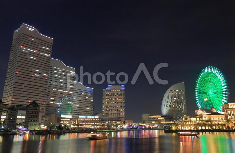 横浜みなとみらいの夜景 横浜,夜景,みなとみらいの写真素材