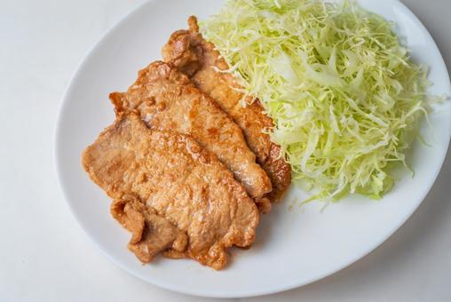 生姜焼きの寄り 生姜焼き,豚肉,ロースの写真素材