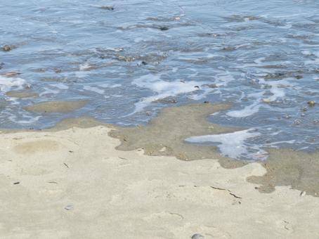 砂浜と波 アップ 砂浜と波 アップの写真
