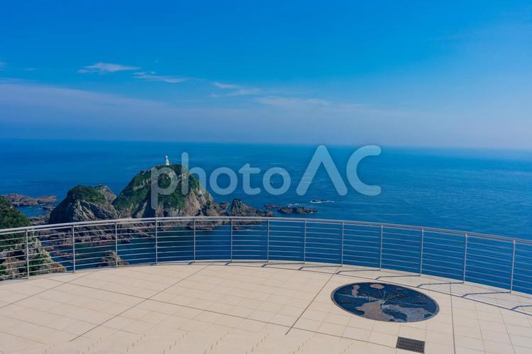佐多岬展望台からの風景 佐多岬,鹿児島,灯台の写真素材