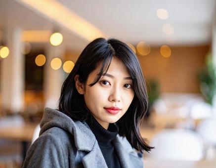秋冬ファッション女性ポートレート 秋冬ファッション女性ポートレートの写真