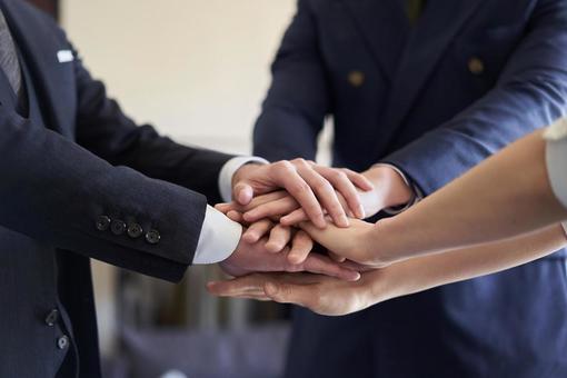 Asian business person who puts his hands together, ręcznie, pile, azjatycki, JPG