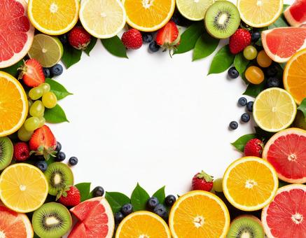 フルーツのテキストフレームの写真